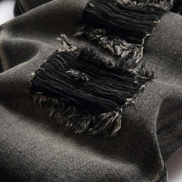 Black Mens Distressed Jeans - Picture 8 of 8